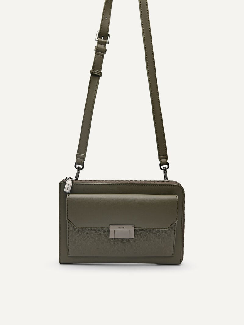 Pedro Henry Leather Bags Men Clutches Military Green | Q9Q-2525