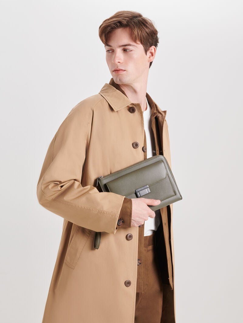 Pedro Henry Leather Bags Men Clutches Military Green | Q9Q-2525