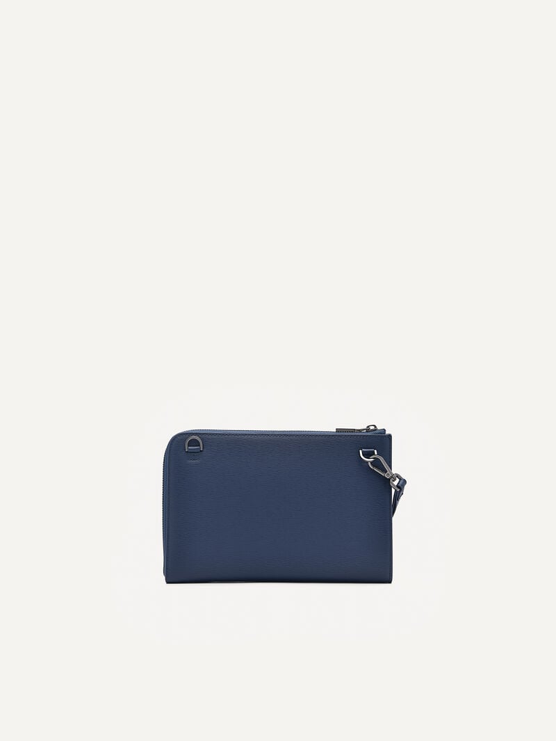 Pedro Henry Leather Bags Men Clutches Navy | Q9Q-2523