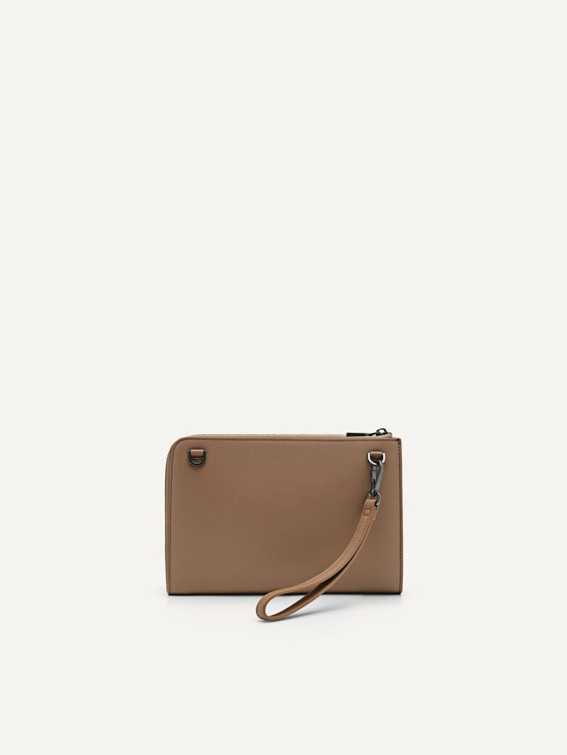 Pedro Henry Leather Bags Men Clutches Taupe | Q9Q-2526