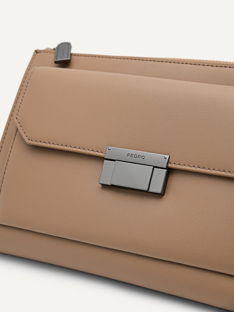 Pedro Henry Leather Bags Men Clutches Taupe | Q9Q-2526