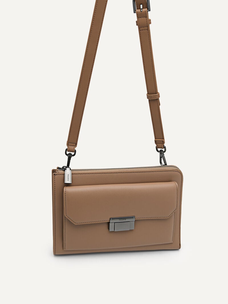 Pedro Henry Leather Bags Men Clutches Taupe | Q9Q-2526