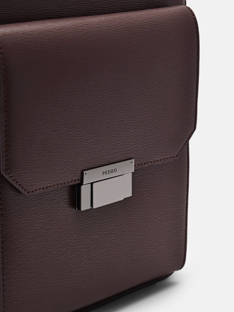 Pedro Henry Leather Bags Men Sling Bags Dark Brown | Q9Q-2520