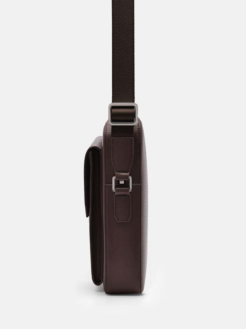 Pedro Henry Leather Bags Men Sling Bags Dark Brown | Q9Q-2520