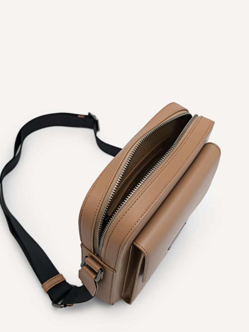 Pedro Henry Leather Bags Men Sling Bags Taupe | Q9Q-2519