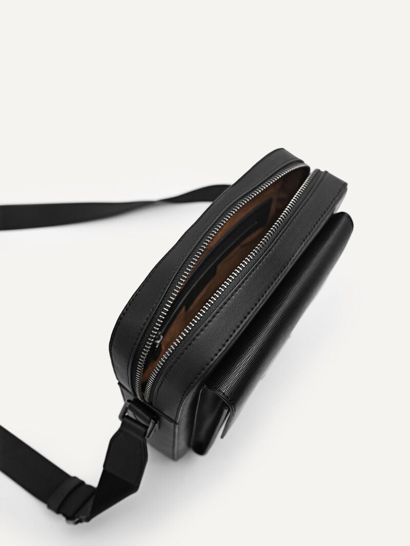 Pedro Henry Leather Bags Men Sling Bags Black | Q9Q-2516
