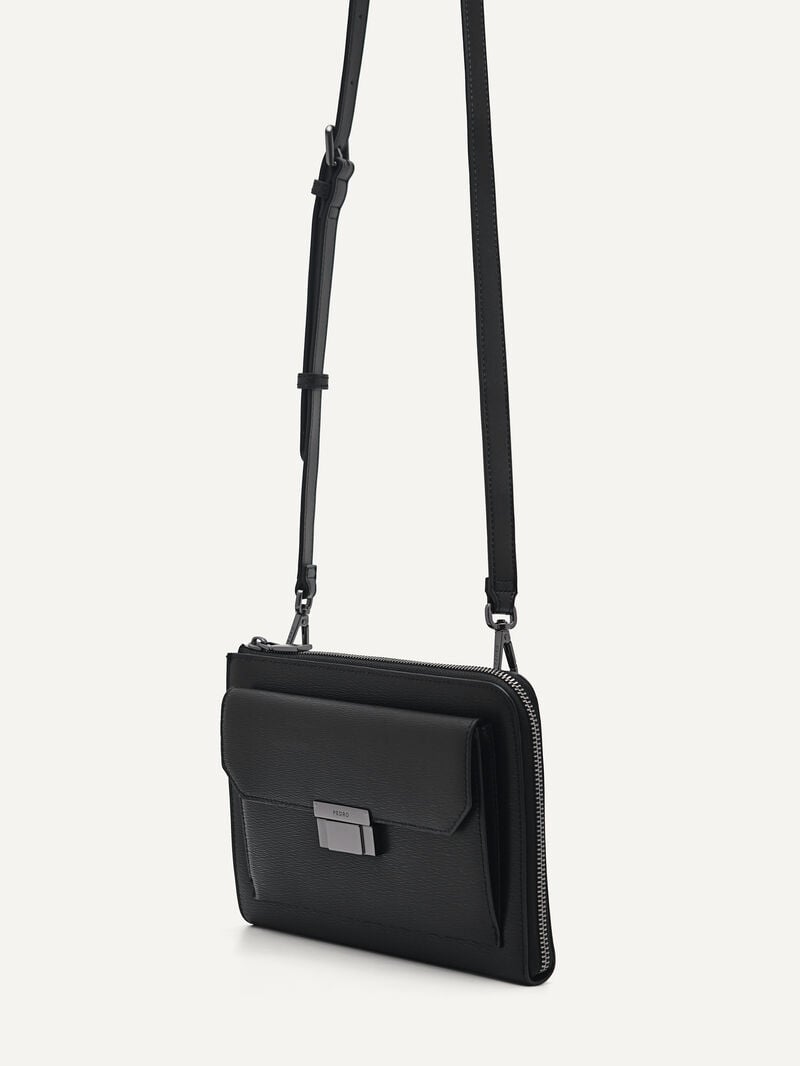 Pedro Henry Leather Clutch Bags Men Small Bags Black | Q9Q-2513
