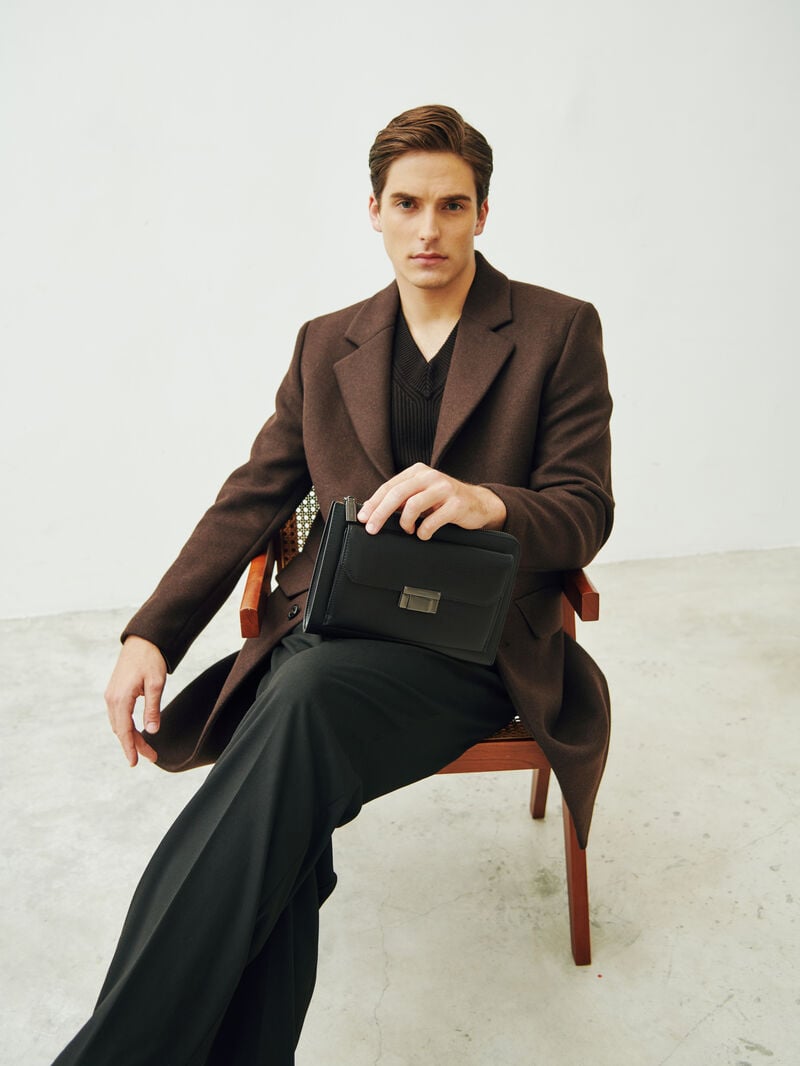 Pedro Henry Leather Clutch Bags Men Small Bags Black | Q9Q-2513