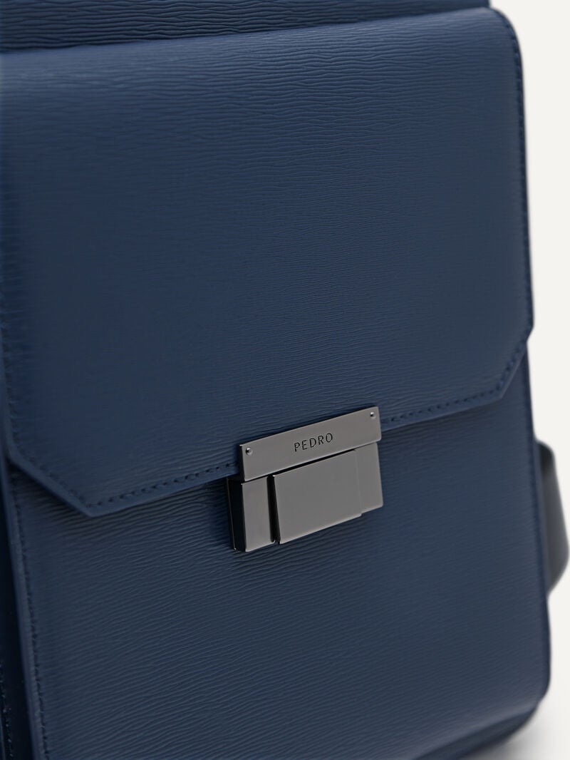 Pedro Henry Leather Sling Bags Men Small Bags Navy | Q9Q-2512
