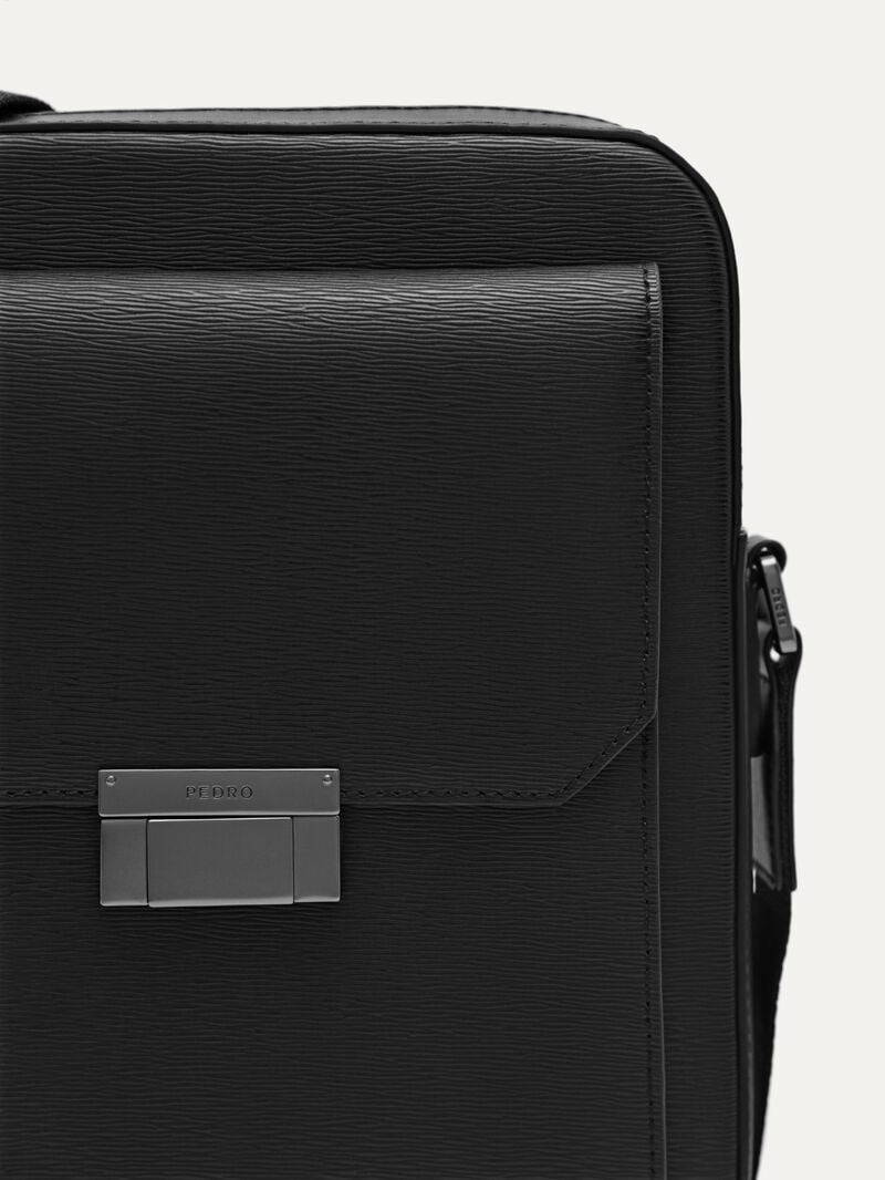 Pedro Henry Leather Sling Bags Men Small Bags Black | Q9Q-2511