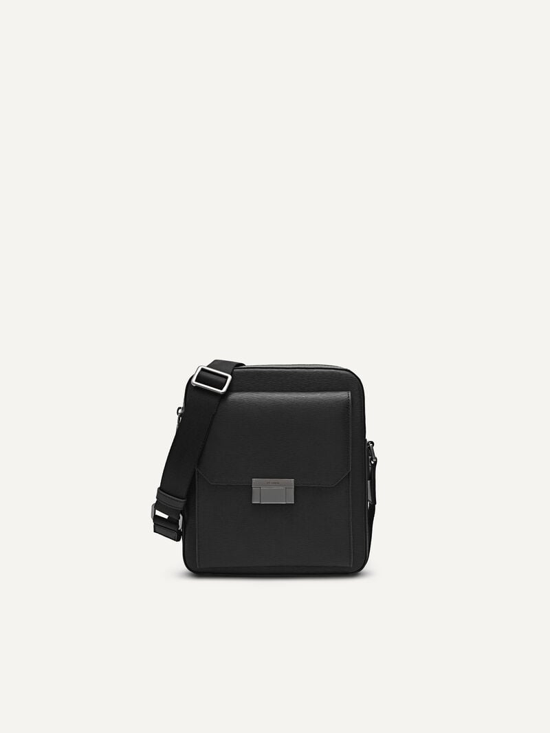 Pedro Henry Leather Sling Bags Men Small Bags Black | Q9Q-2511