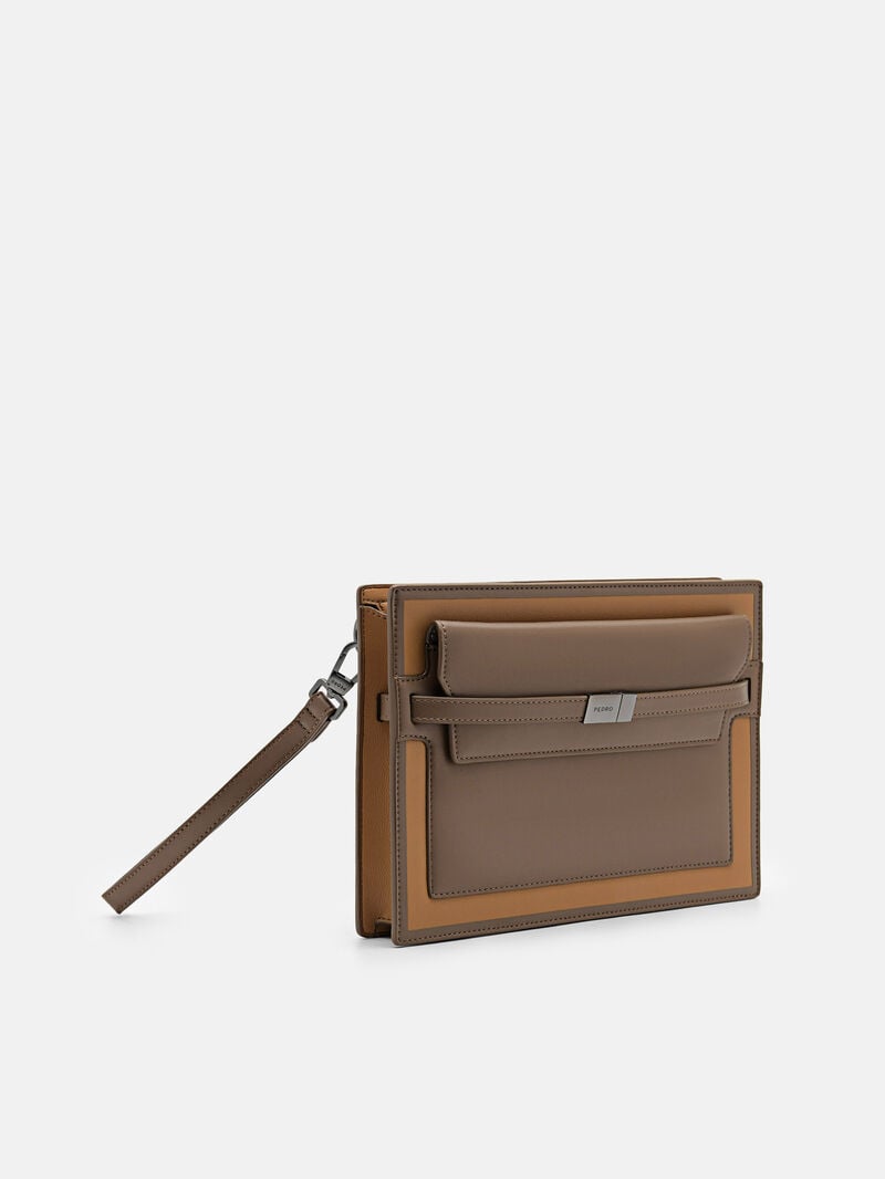 Pedro Hopper Bags Men Clutches Camel | Q9Q-1224