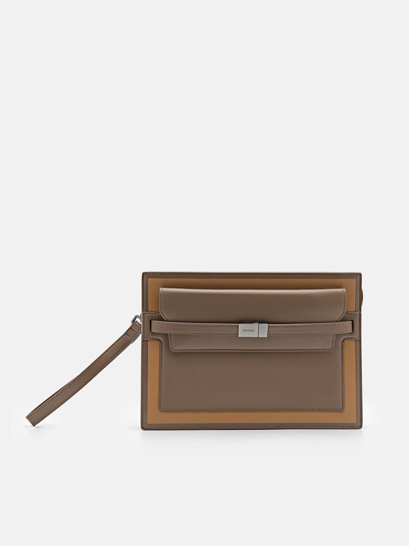 Pedro Hopper Bags Men Clutches Camel | Q9Q-1224