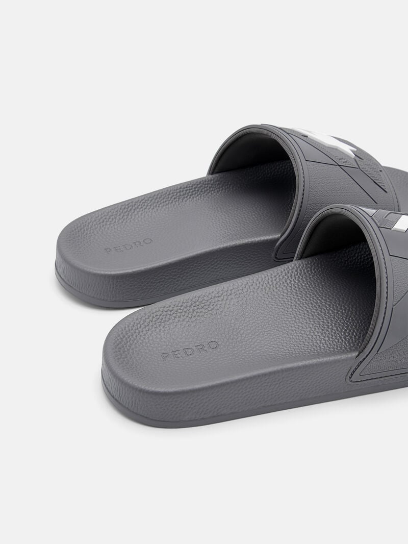 Pedro Houndstooth Slide Men Sandals Grey | Q9Q-1812