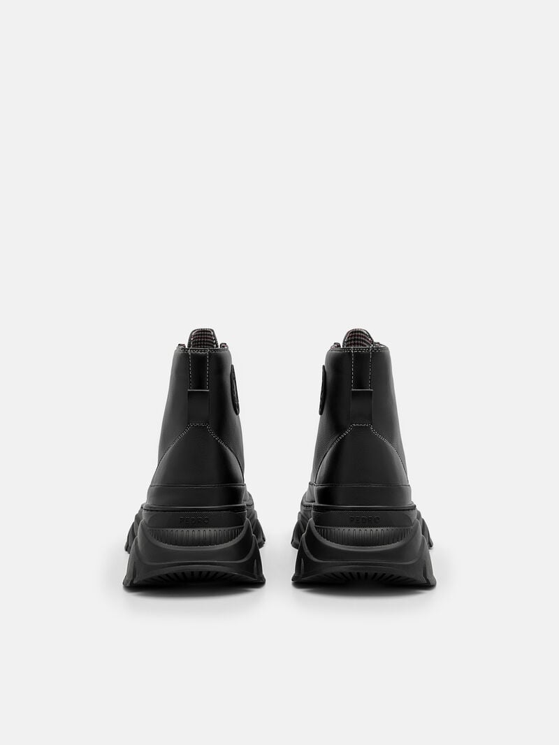 Pedro Hybrix Lace-Up Boots Sneakers Men High Top Sneakers Black | Q9Q-2490