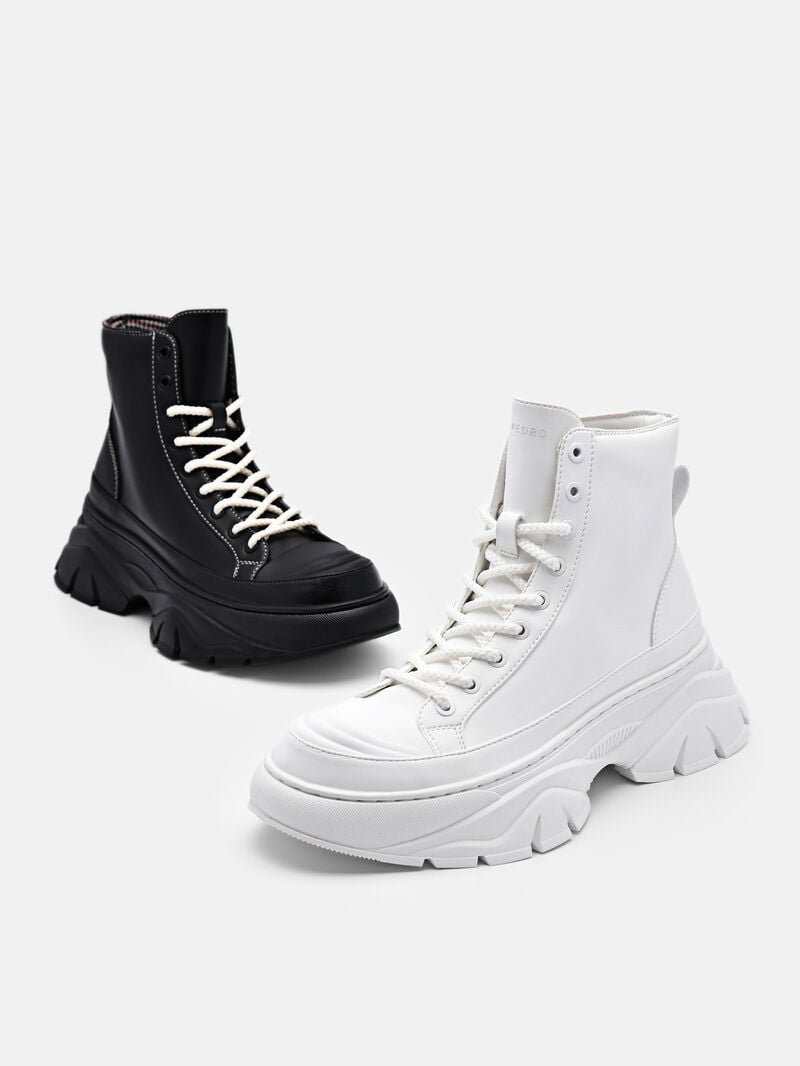 Pedro Hybrix Lace-Up Boots Women Sneakers White | Q9Q-2486