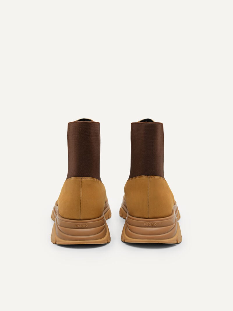 Pedro Hybrix Leather Lace-Up Boots Men Boots Sand | Q9Q-2481