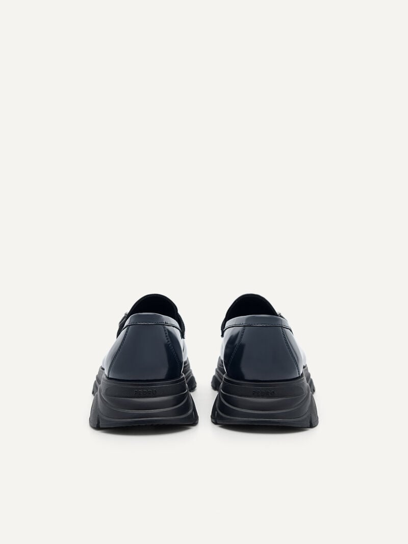 Pedro Hybrix Leather Men Loafers Navy | Q9Q-2485