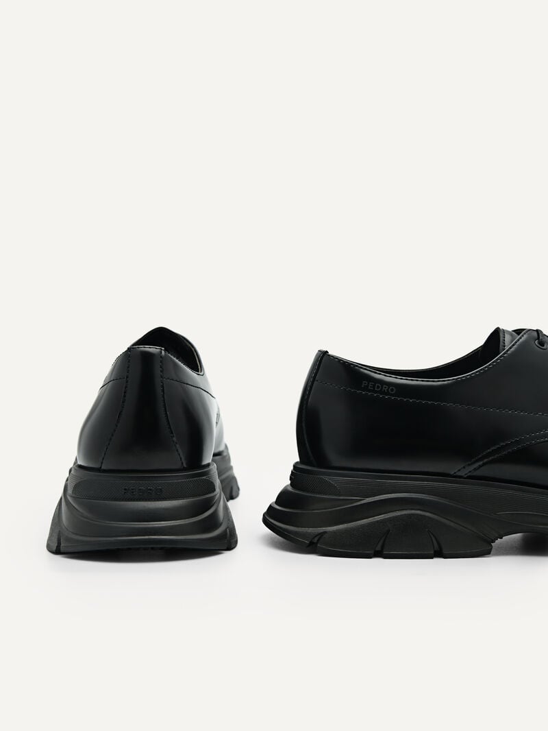 Pedro Hybrix Leather Shoes Men Derby Shoes Black | Q9Q-2478