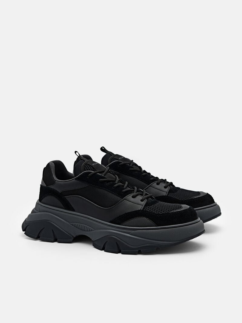 Pedro Hybrix Suede Sneakers Men Low Top Sneakers Black | Q9Q-2476