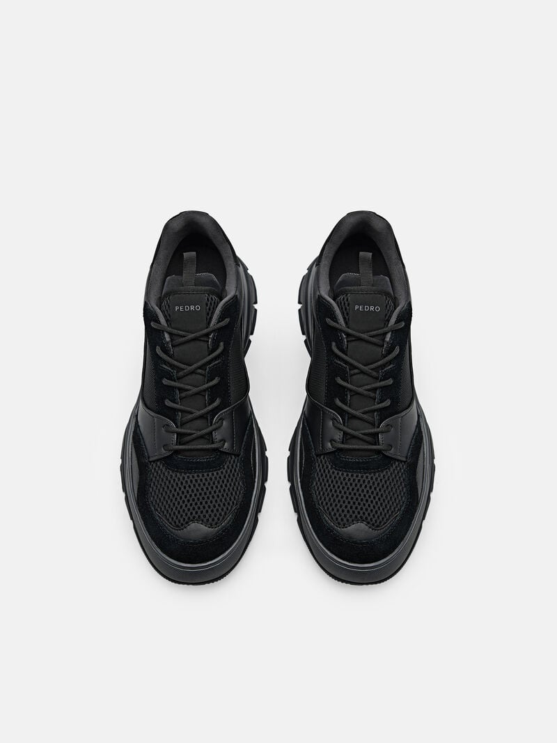 Pedro Hybrix Suede Sneakers Men Low Top Sneakers Black | Q9Q-2476