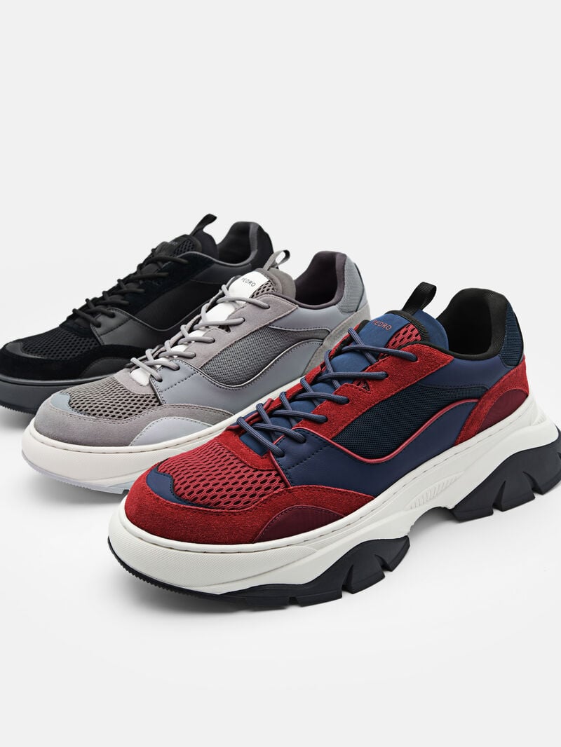 Pedro Hybrix Suede Sneakers Men Low Top Sneakers Black | Q9Q-2476
