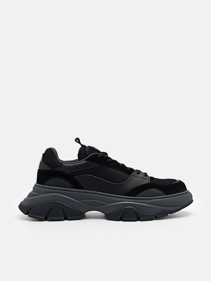 Pedro Hybrix Suede Sneakers Men Low Top Sneakers Black | Q9Q-2476