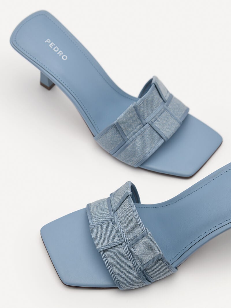 Pedro Ibiza Woven Women Heel Sandals Blue | Q9Q-1466