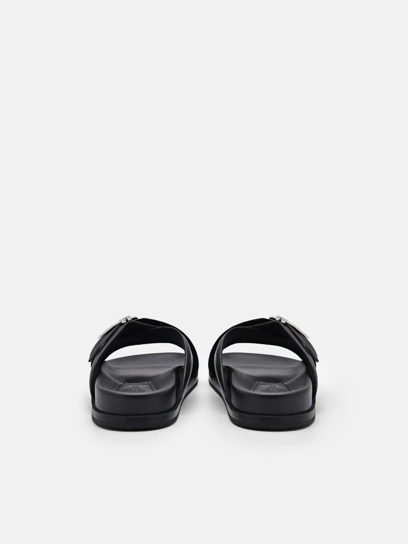 Pedro Icon Cross Sandals Women Flats Black | Q9Q-2471