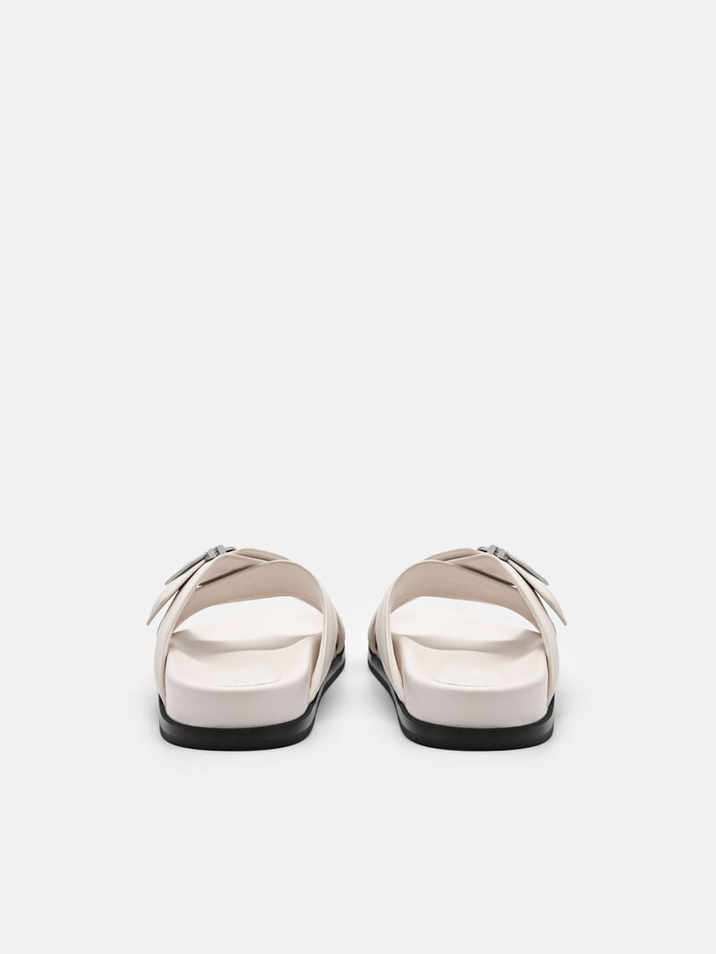 Pedro Icon Cross Sandals Women Flats Chalk | Q9Q-2472