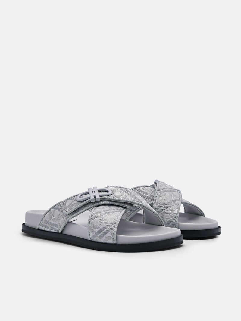 Pedro Icon Cross Sandals Women Flats Grey | Q9Q-2470