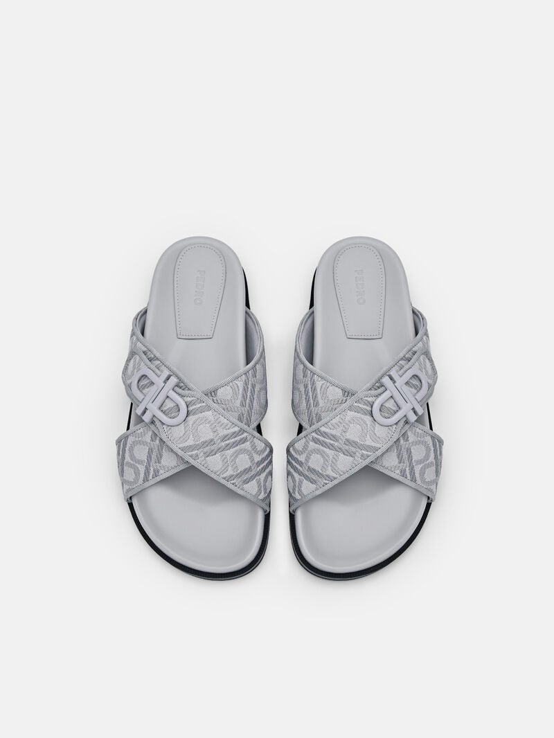 Pedro Icon Cross Sandals Women Flats Grey | Q9Q-2470