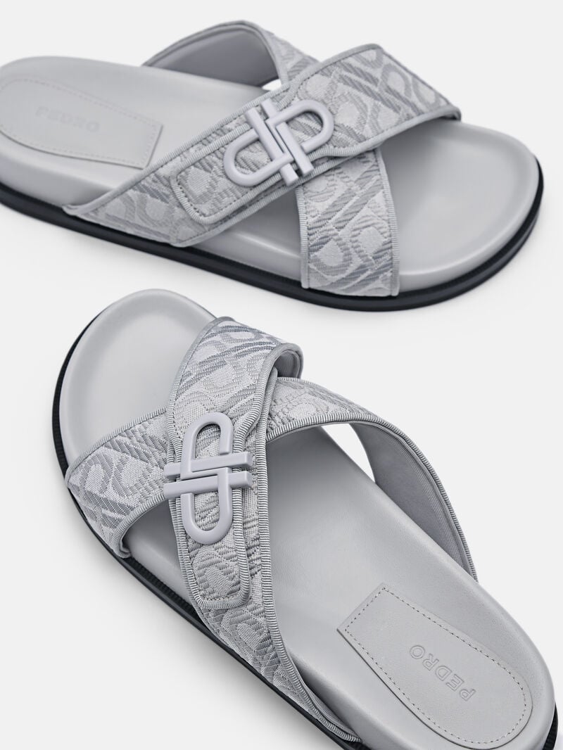 Pedro Icon Cross Sandals Women Flats Grey | Q9Q-2470