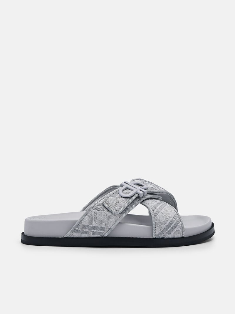 Pedro Icon Cross Sandals Women Flats Grey | Q9Q-2470