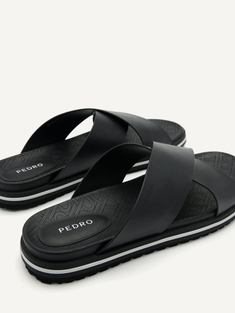 Pedro Icon Cross Strap Men Sandals Black | Q9Q-2466