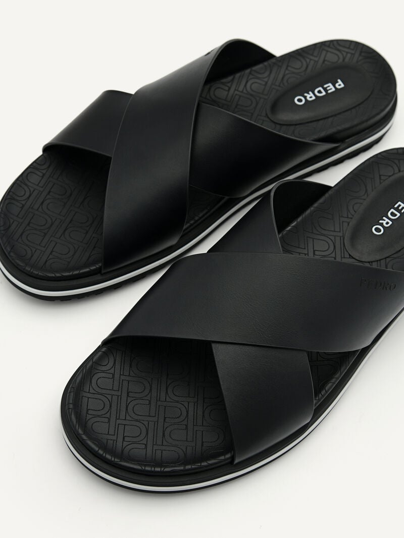 Pedro Icon Cross Strap Men Sandals Black | Q9Q-2466