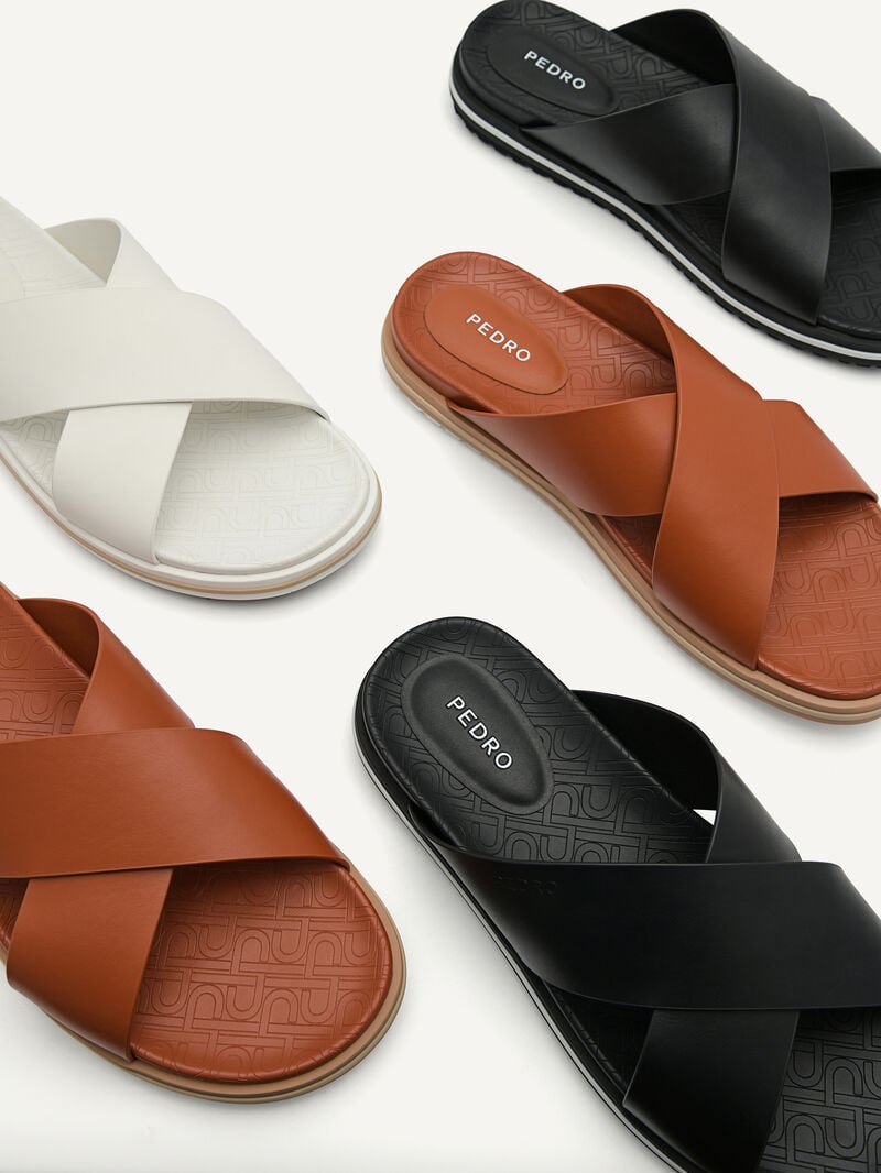 Pedro Icon Cross Strap Men Sandals Black | Q9Q-2466