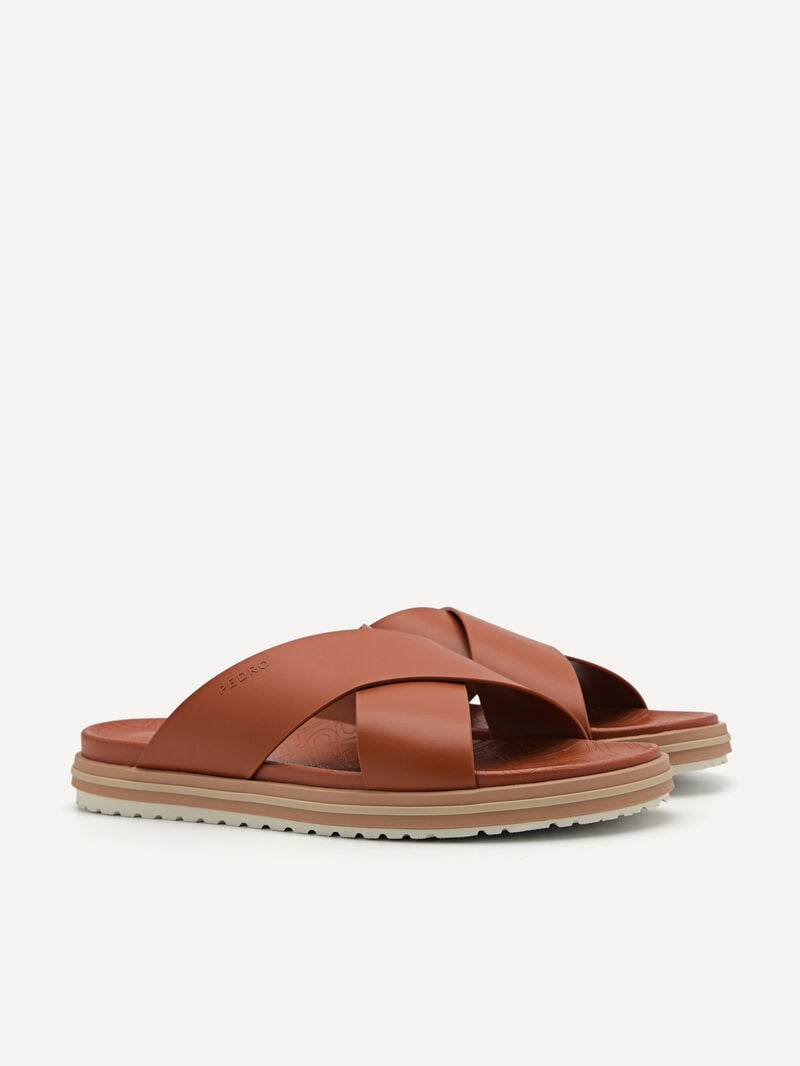 Pedro Icon Cross Strap Men Sandals Cognac | Q9Q-2468