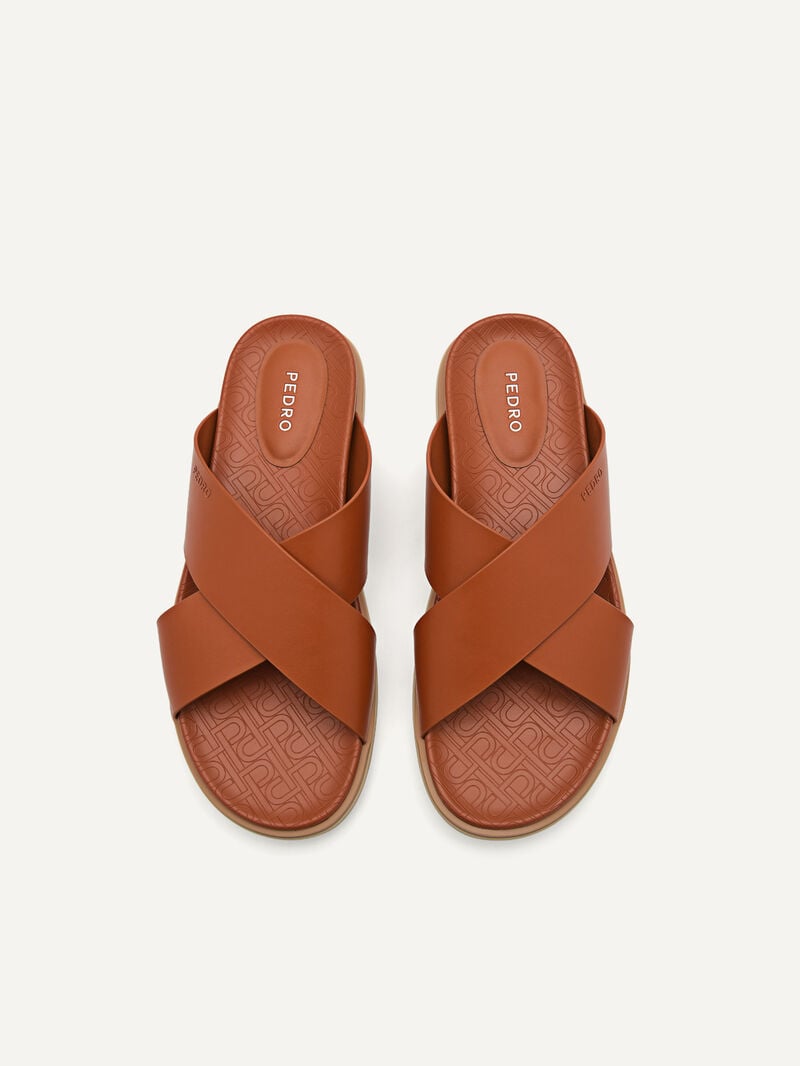 Pedro Icon Cross Strap Men Sandals Cognac | Q9Q-2468