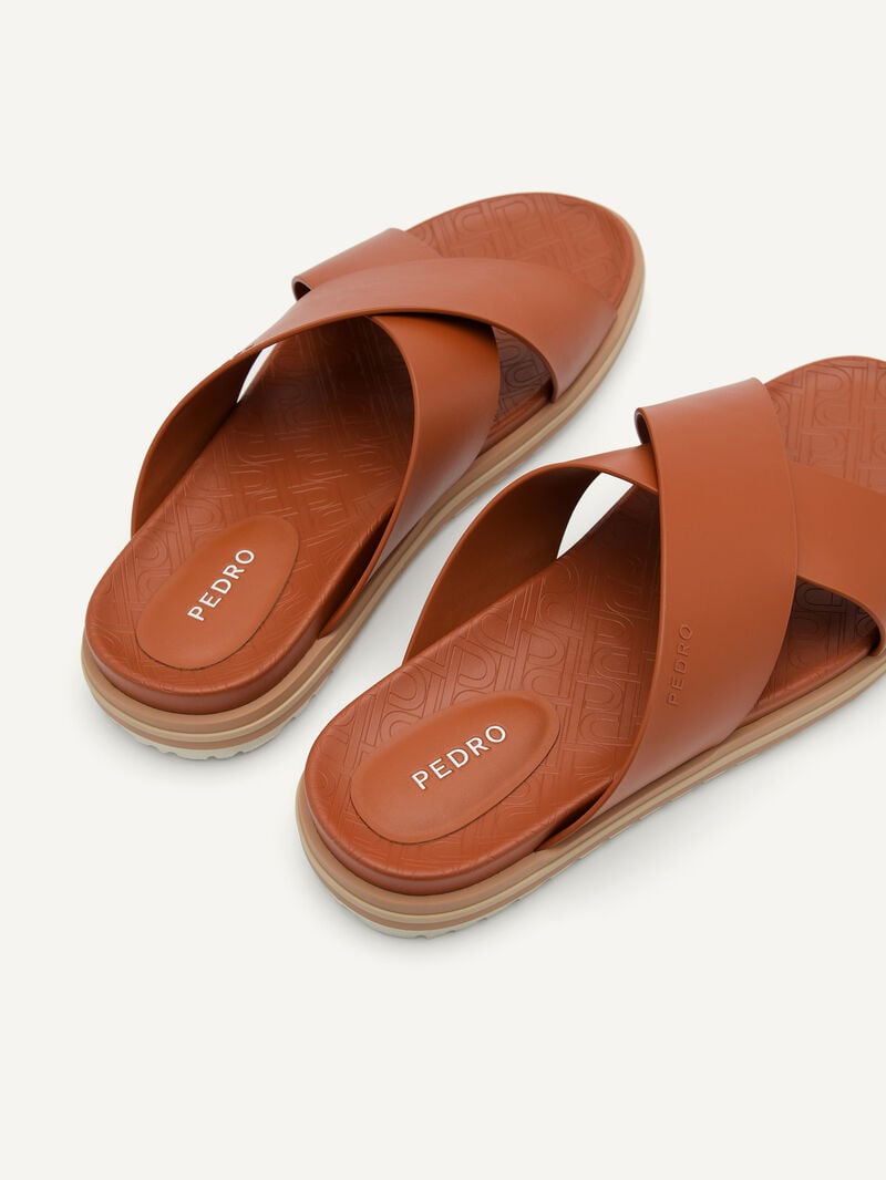 Pedro Icon Cross Strap Men Sandals Cognac | Q9Q-2468