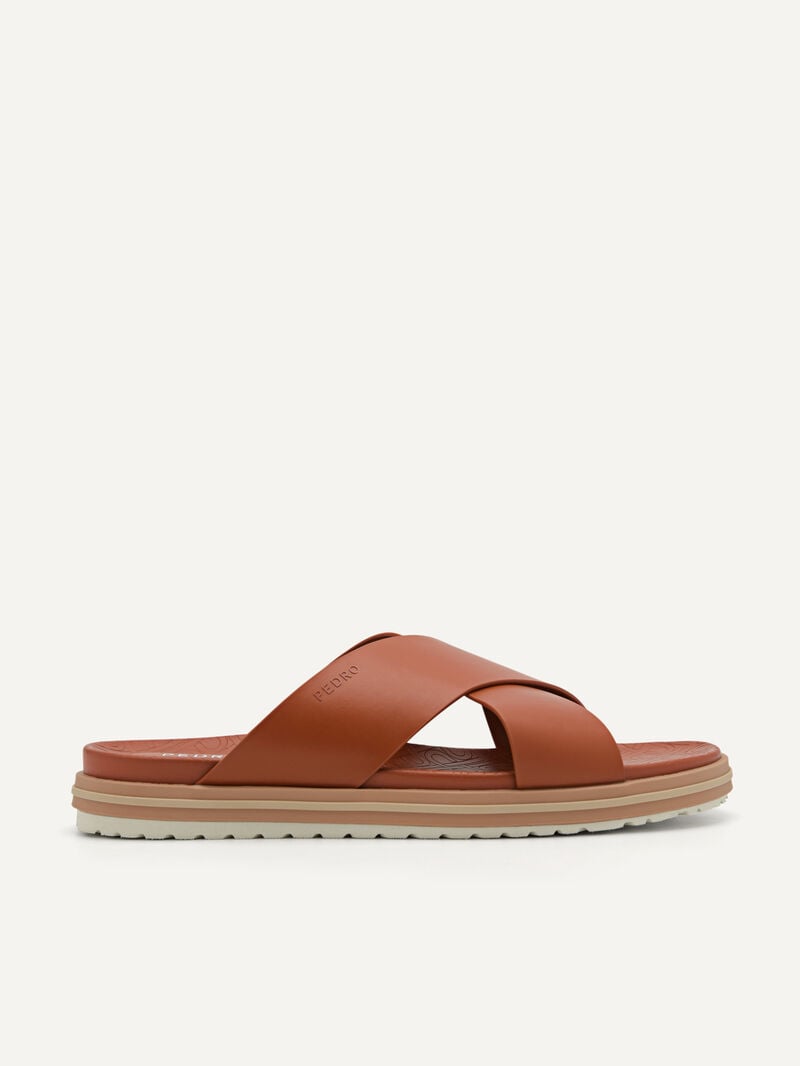Pedro Icon Cross Strap Men Sandals Cognac | Q9Q-2468