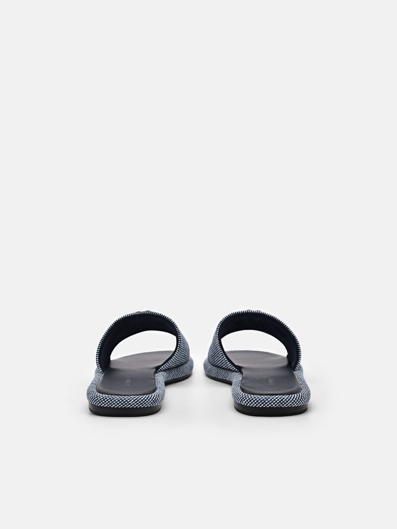 Pedro Icon Fabric Sandals Women Flats Navy | Q9Q-2453