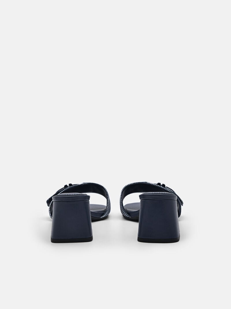 Pedro Icon Fabric Women Heel Sandals Navy | Q9Q-2370