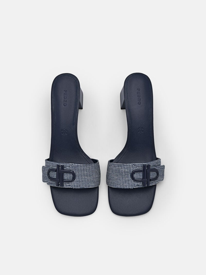 Pedro Icon Fabric Women Heel Sandals Navy | Q9Q-2370