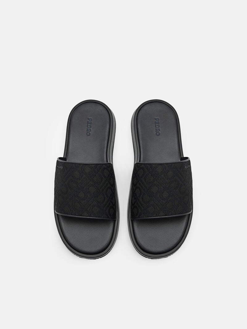Pedro Icon Jacquard Slide Men Sandals Black | Q9Q-2444