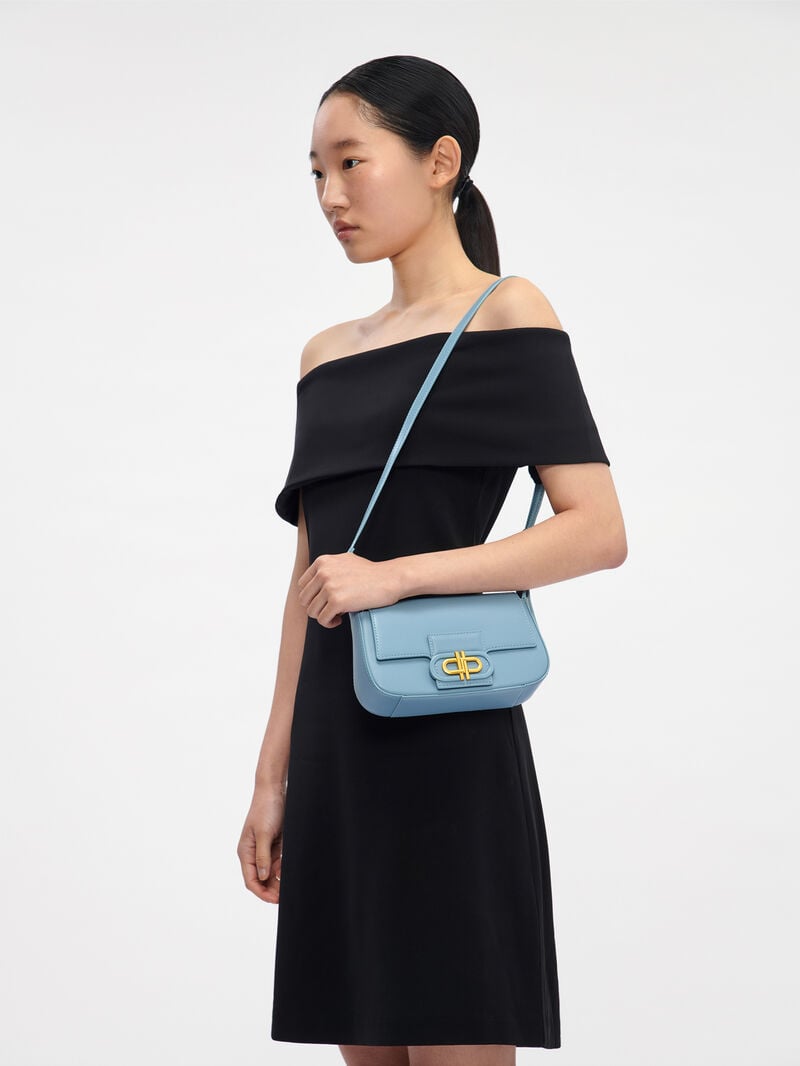 Pedro Icon Leather Bags Women Shoulder Bags Slate Blue | Q9Q-2332