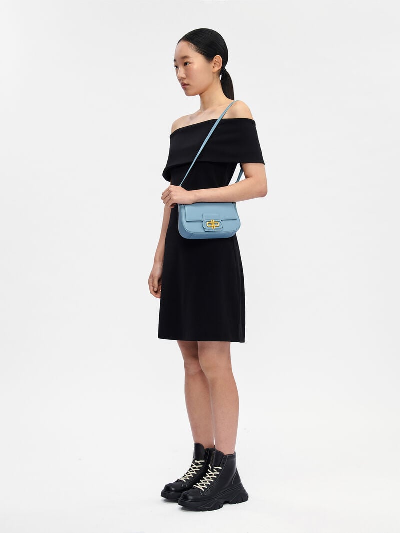 Pedro Icon Leather Bags Women Shoulder Bags Slate Blue | Q9Q-2332