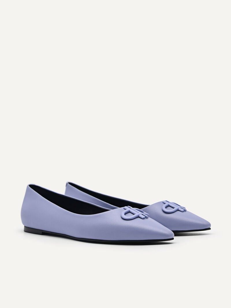 Pedro Icon Leather Ballet Women Flats Violet | Q9Q-2428