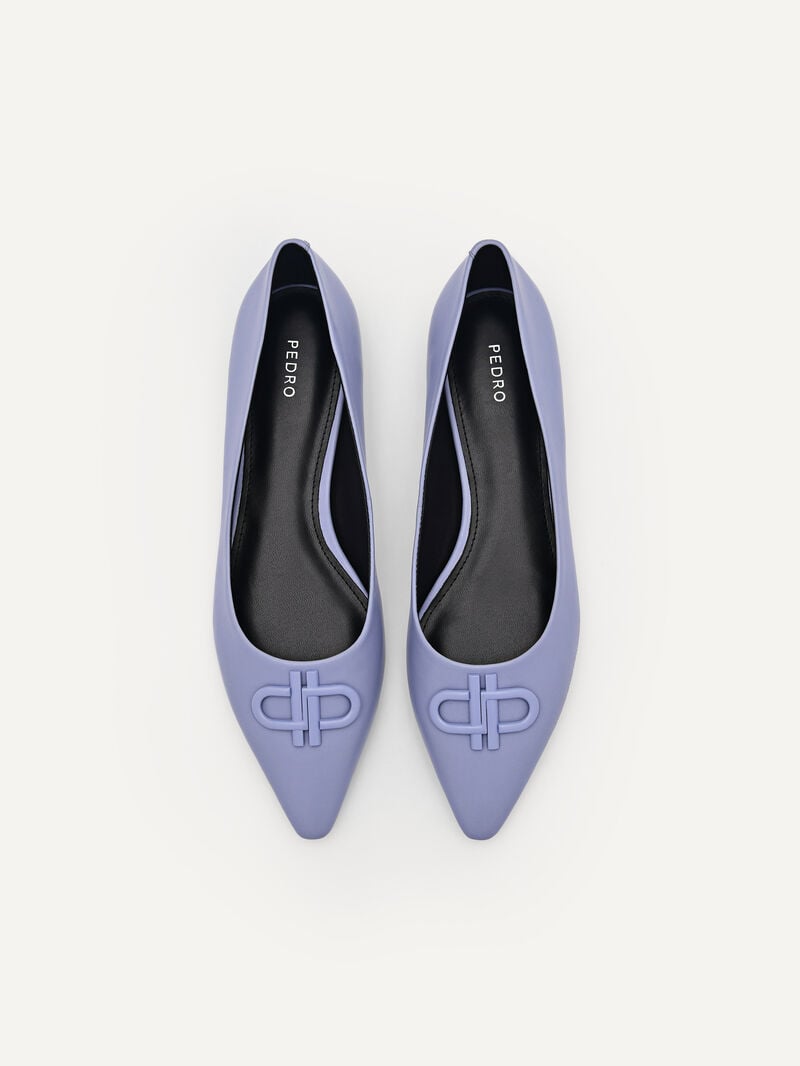 Pedro Icon Leather Ballet Women Flats Violet | Q9Q-2428