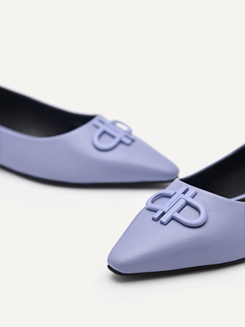 Pedro Icon Leather Ballet Women Flats Violet | Q9Q-2428